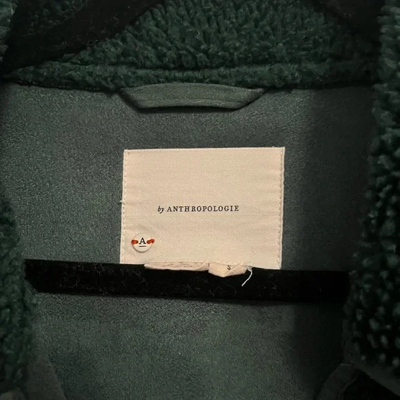 Anthropologie Dark Green shearling Sherpa Vest - Picture 4 of 5